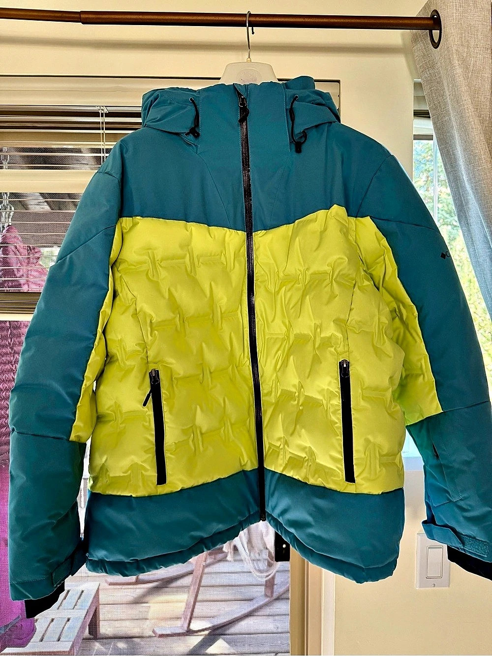 Columbia Whirlibird IV Interchange Jacket Color Block Ski Jacket in Blue &